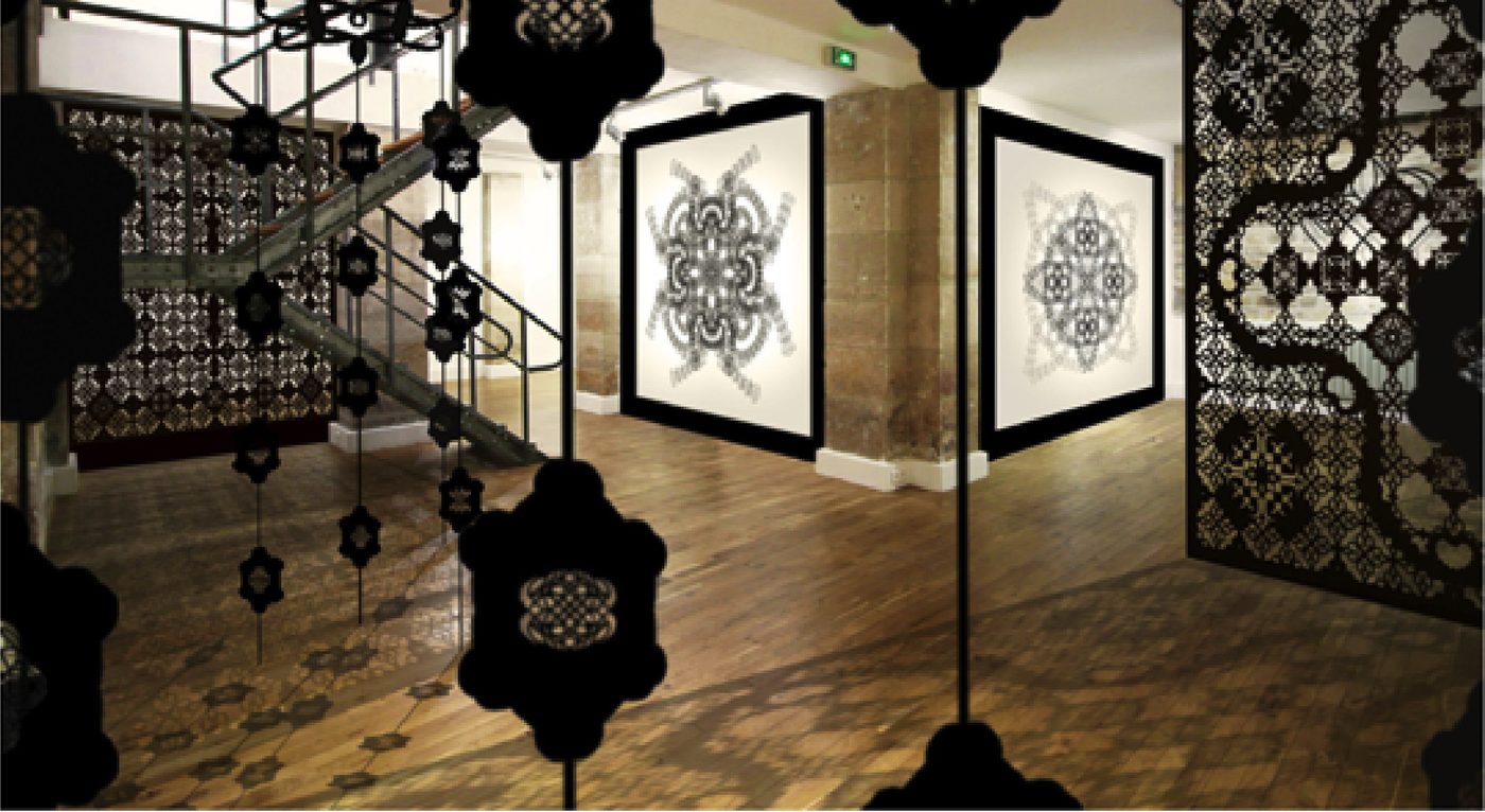 Installation — ornamental environment with hanging pieces
