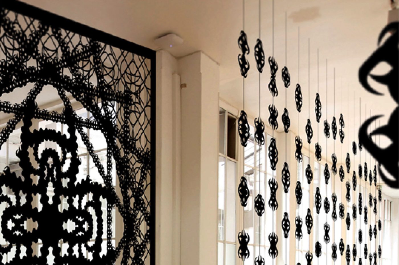 Installation — ornamental panel with floor shadow
